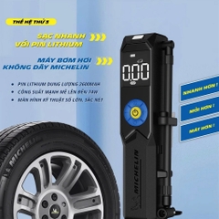 Máy Bơm Lốp Mini Cao Cấp Tự Động Ngắt MICHELIN 3325 (3321 nâng cấp) Bơm Mô tô, Xe Đạp, Xe Máy, Ô Tô