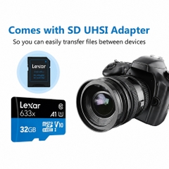 Thẻ Nhớ MicroSD Lexar 633x (32GB/64GB/128GB) Tốc Độ Cao Hỗ Trợ Ghi Hình 4K Cho Camera Hành Trình