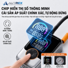 Máy Bơm Lốp Ô Tô Xe Máy Mini Dùng Pin CAO CẤP AUTREX AT-221PRO Tự Động Ngắt Theo Áp Suất Cài Đặt