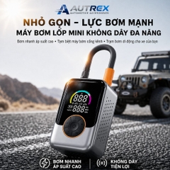 Máy Bơm Lốp Ô Tô Xe Máy Mini Dùng Pin CAO CẤP AUTREX AT-221PRO Tự Động Ngắt Theo Áp Suất Cài Đặt