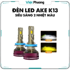 Đèn LED Ô Tô Cao Cấp AKE K13 Siêu Sáng 2 Nhiệt Màu 3000K/6000K Chân H1 H3 H4 H7 H11 9005 9006 9012