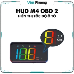 Màn Hình Hiển Thị Tốc Độ HUD M4 (Chuẩn OBD 2) Dùng Cho Hầu Hết Các Dòng Ô Tô Xe Hơi - Phiên Bản 2026