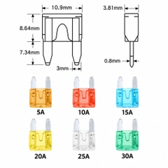 Cầu Chì Ô Tô (combo 10 cái) Tuỳ Chọn Size (Micro, M2, Mini, Standard) và Ampe (5A, 10A, 15A, 20A, 25A, 30A)