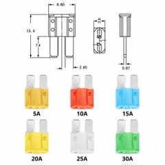 Cầu Chì Ô Tô (combo 10 cái) Tuỳ Chọn Size (Micro, M2, Mini, Standard) và Ampe (5A, 10A, 15A, 20A, 25A, 30A)