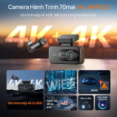 Camera Hành Trình 70mai A900 4K+4K | WiFi 6, GPS, Siêu Tụ Điện