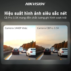 Camera Hành Trình Hikvision C8 Pro 3.5K, Ghi Hình Siêu Nét, Hỗ Trợ ADAS, GPS, Wifi 5, 4G Chính Hãng
