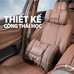 Gối Dựa Lưng Tựa Cổ Ô Tô Xe Hơi Da NAPPA Cao Cấp Thoáng Khí Chống Đau Mỏi Cổ Và Lưng phiên bản 2025
