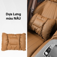 Gối Dựa Lưng Tựa Cổ Ô Tô Xe Hơi Da NAPPA Cao Cấp Thoáng Khí Chống Đau Mỏi Cổ Và Lưng phiên bản 2025