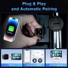 AUTREX M12 - USB Hỗ Trợ Chuyển Đổi Kết Nối Apple Carplay + Android Auto Không Dây Cho Ô Tô Xe Hơi