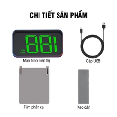 Màn Hình Hiển Thị Tốc Độ HUD W1 / M2 (GPS, nguồn USB) Dùng Cho Mọi Dòng Ô Tô Xe Hơi - Phiên Bản 2025