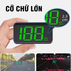 Màn Hình Hiển Thị Tốc Độ HUD W1 / M2 (GPS, nguồn USB) Dùng Cho Mọi Dòng Ô Tô Xe Hơi - Phiên Bản 2025
