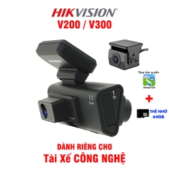 Camera Hành Trình HIKVISION V200 / V300 3 Kênh Ghi Hình Trước, Trong Cabin và Sau Xe Hỗ Trợ 4G, ADAS