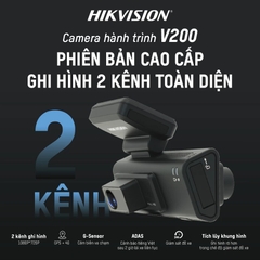 Camera Hành Trình HIKVISION V200 / V300 3 Kênh Ghi Hình Trước, Trong Cabin và Sau Xe Hỗ Trợ 4G, ADAS