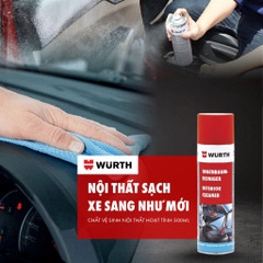 Dung Dịch Vệ Sinh Nội Thất Hoạt Tính Wurth Interior Cleaner Dạng Bọt Cho Ghế Da, Taplo, Trần Nỉ, ..