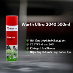 Dung Dịch Bảo Dưỡng Đa Năng Wurth Ultra 2040 With PTFE 500ml Bôi Trơn, Phá Gỉ, Chống Gỉ Sét