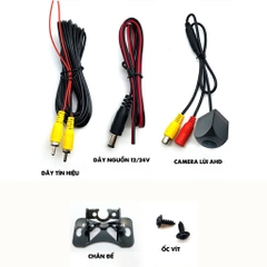 Camera Lùi AHD Kèm Màn Hình Rời 7inch Sử Dụng Điện 12 - 24V, Lắp Cho Mọi Dòng Xe Hơi, Ô Tô, Xe Tải