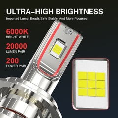 Đèn LED Ô Tô Cao Cấp AUTREX X20 Siêu Sáng Ánh Sáng Trắng 6000K Chân H1 H3 H4 H7 H11 9005 9006 9012