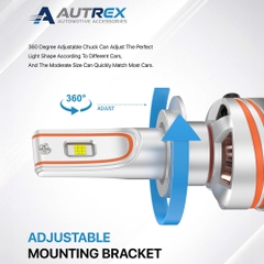 Đèn LED Ô Tô Cao Cấp AUTREX X20 Siêu Sáng Ánh Sáng Trắng 6000K Chân H1 H3 H4 H7 H11 9005 9006 9012