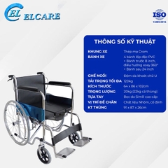 Xe Lăn Có Bô Vệ Sinh, Có Phanh , ALK958LC- 46