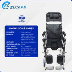 Xe Lăn Có Bô, Ngả Nằm -  OROMI ALK952LBC-46