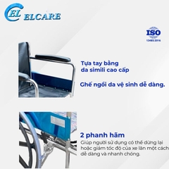 OROMI DY01809 - Xe Lăn Ghế Da, Không Phanh