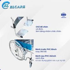 OROMI DY01809 - Xe Lăn Ghế Da, Không Phanh