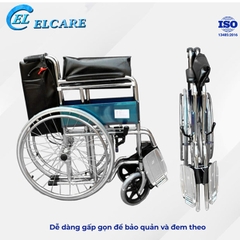 OROMI DY01809 - Xe Lăn Ghế Da, Không Phanh