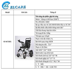 Xe lăn điện HDM HD-W73001 siêu nhẹ , gấp gọn dễ dàng