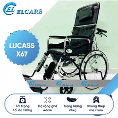 Xe lăn đa năng sắt sơn Lucass X67