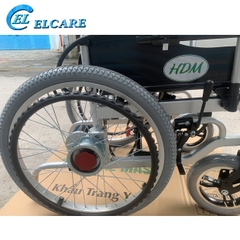 Xe Lăn Điện Tiêu chuẩn HDM  W66011 bánh tăm , có vành lăn tay