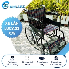 Xe lăn Lucass X75/X75J có phanh, gấp gọn tiện lợi