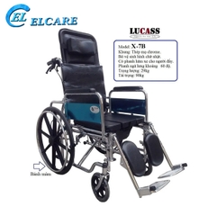 Xe Lăn Đa Năng Lucass X7B Vành Đúc Ngả Nằm Kèm Bô