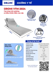 Oromi VTM-2024 Giường Nâng Hạ Tựa Lưng  Điều Khiển Điện Cao Cấp