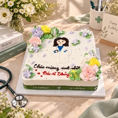 Bánh hoa kem tặng Nữ bác sĩ