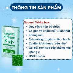 Bao cao su có gai siêu mỏng Sagami White Box tăng cảm giác chân thật, chất lượng cao cấp từ Nhật Bản bảo đảm an toàn giá rẻ