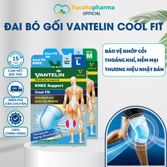 Đai bó gối thể thao Vantelin Cool Fit mềm mại, co giãn tốt giúp bảo vệ đầu gối - MADE IN JAPAN