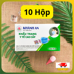 Khẩu trang y tế 4 lớp kháng khuẩn Khánh An 50 cái/hộp