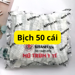 Mũ trùm đầu y tế nón con sâu Khánh An vải không dệt ngăn bụi vi khuẩn tóc rụng bay giữ tóc cố định