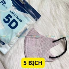 Khẩu trang 5D PT màu đen, trắng, hồng, xanh, xám hàng chính hãng