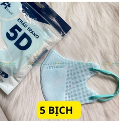 Khẩu trang 5D PT màu đen, trắng, hồng, xanh, xám hàng chính hãng