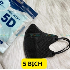 Khẩu trang 5D PT màu đen, trắng, hồng, xanh, xám hàng chính hãng
