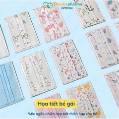 Khẩu trang y tế cho bé An Tâm chống bụi mịn kháng khuẩn hộp 50 tiết cute cho bé từ 5 - 12 tuổi