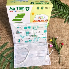 Khẩu trang y tế cho bé An Tâm chống bụi mịn kháng khuẩn hộp 50 tiết cute cho bé từ 5 - 12 tuổi