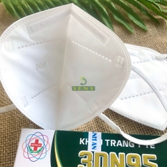 Khẩu trang y tế 4 lớp 3DN95 Khánh An hộp 10 cái khẩu trang trắng chống bụi mịn dành cho người lớn