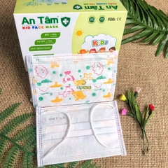 Khẩu trang y tế cho bé An Tâm chống bụi mịn kháng khuẩn hộp 50 tiết cute cho bé từ 5 - 12 tuổi