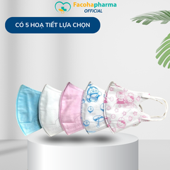 Khẩu trang trẻ em 3D Khánh An cho bé 1 tuổi đến 8 tuổi kháng khuẩn cao cấp hộp 10 cái