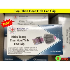 Khẩu trang y tế than hoạt tính Khánh An 4 lớp cao cấp chống nắng chống bụi người lớn