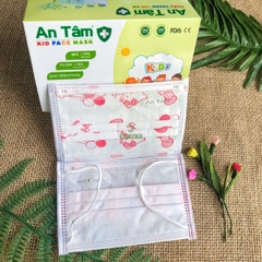 Khẩu trang y tế cho bé An Tâm chống bụi mịn kháng khuẩn hộp 50 tiết cute cho bé từ 5 - 12 tuổi