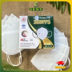 Khẩu trang y tế 4 lớp 3DN95 Khánh An hộp 10 cái khẩu trang trắng chống bụi mịn dành cho người lớn