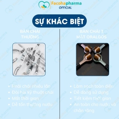Bàn chải đánh răng 3 mặt OralGos lông mềm, an toàn cho nướu (set 2 cái)